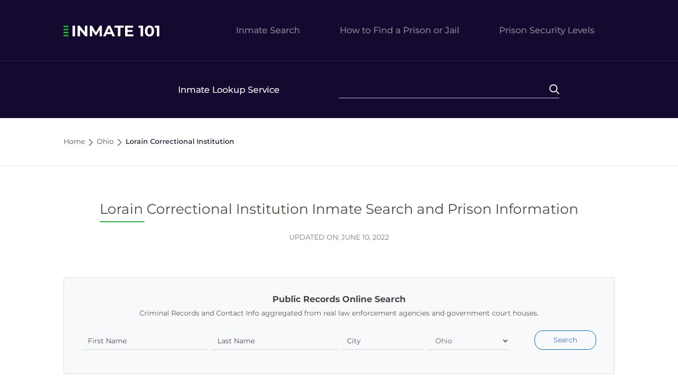 Lorain Correctional Institution Inmate Search, Visitation ...